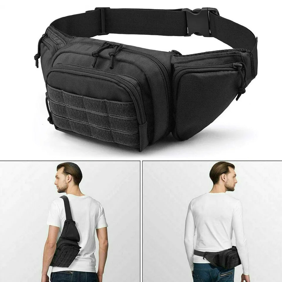 Tactical Pistol Waist Pack Holster Bag with MOLLE System | Concealed Carry Fanny Pack