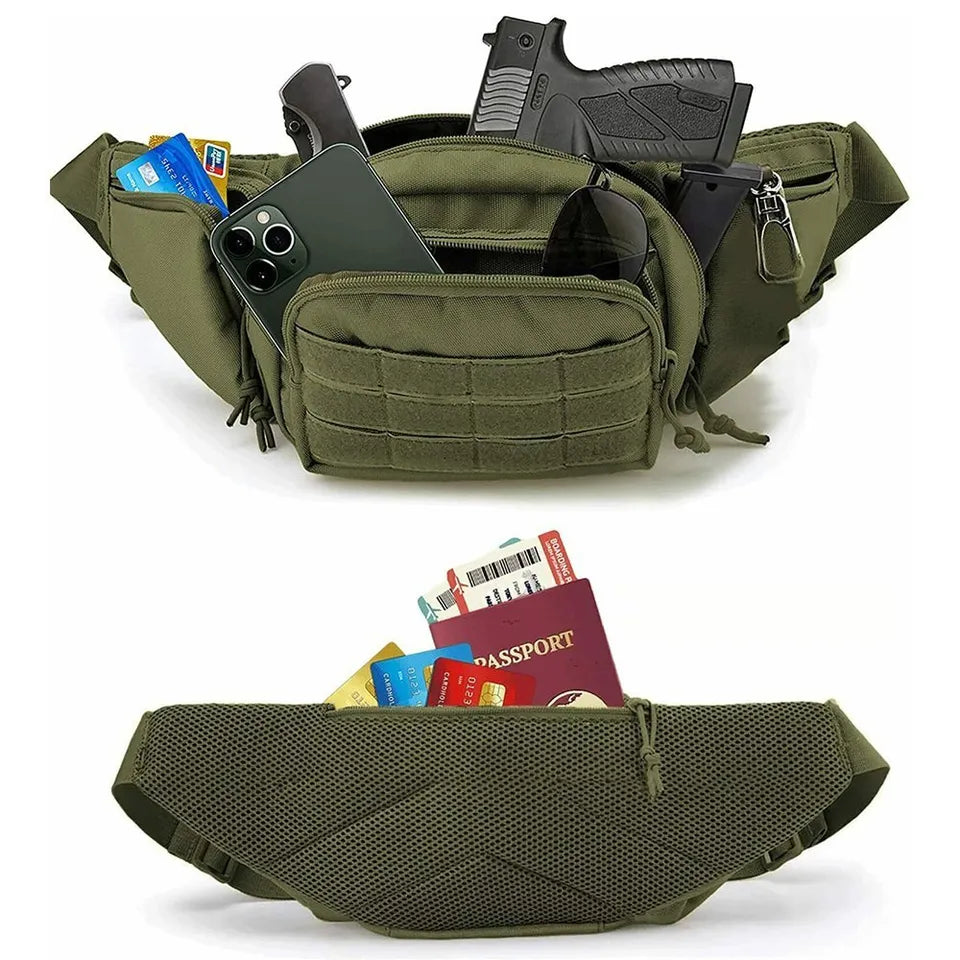 Tactical Pistol Waist Pack Holster Bag with MOLLE System | Concealed Carry Fanny Pack