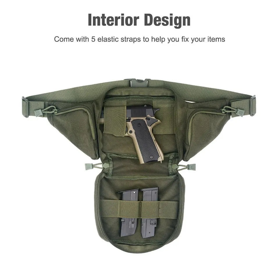 Tactical Pistol Waist Pack Holster Bag with MOLLE System | Concealed Carry Fanny Pack