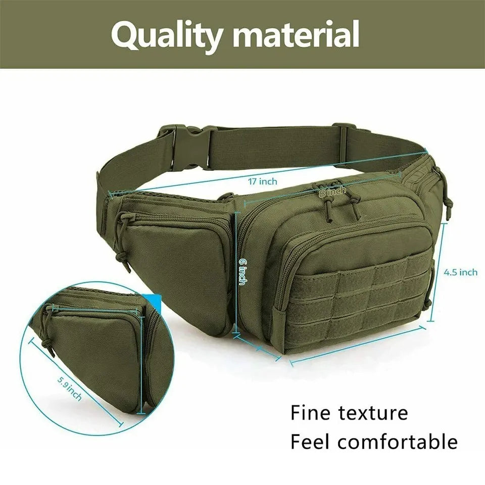 Tactical Pistol Waist Pack Holster Bag with MOLLE System | Concealed Carry Fanny Pack