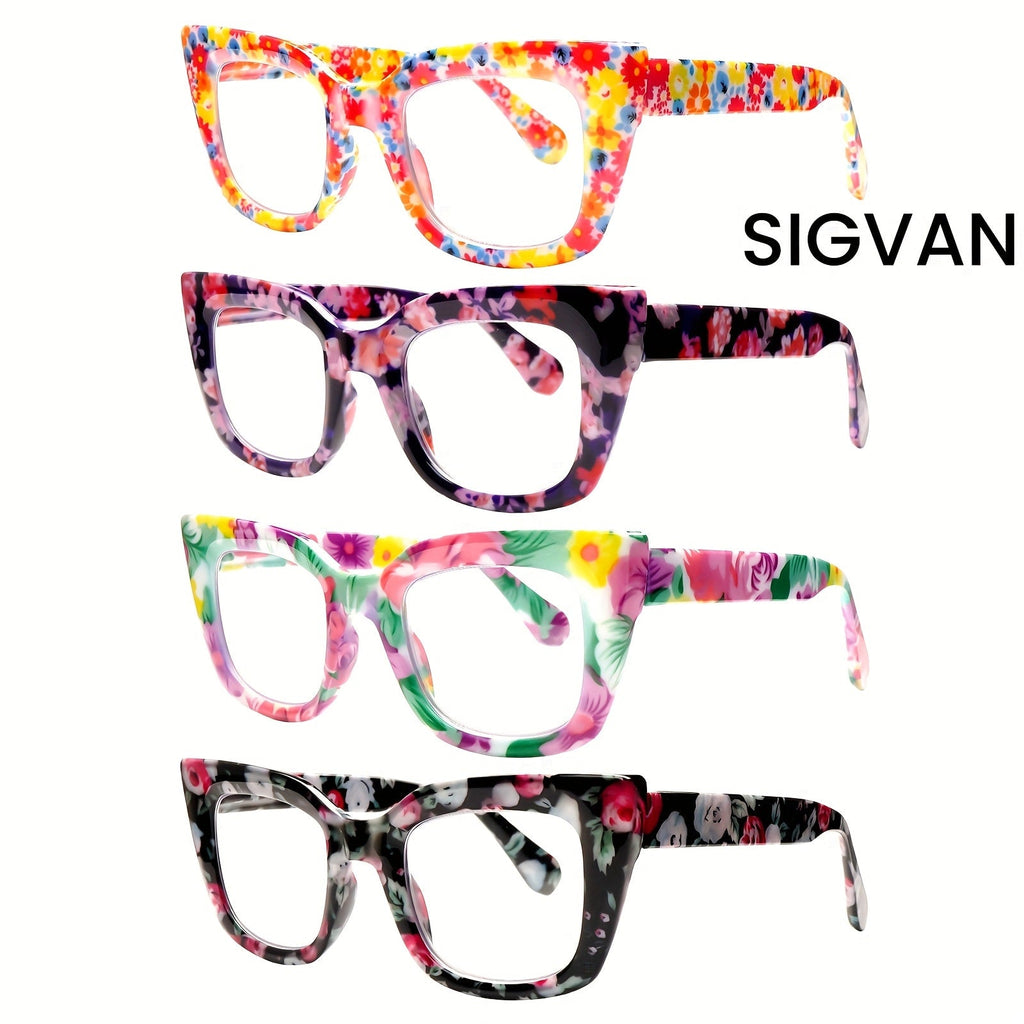Reading Glasses Blue Light Blocking for Women 4 Pack – Cat Eye Frames with Metal Spring Hinges, Multicolor Floral Gradient Computer Eyeglasses - product image 14
