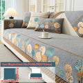 Sofa Couch Cover Light Luxury Geometric Embroidery 1pc - Knit Anti-Slip Four Seasons Universal Pet Friendly Furniture Protection Slipcover | Grey Blue White | Single 2-Seat Living  - product image 28