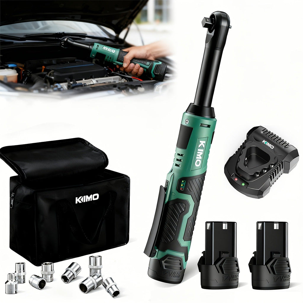Cordless Ratchet Wrench 3/8 Inch 12V – KIMO 40ft-lb Torque Power Ratchet Set with 2.0Ah Battery, Fast Charger & 8 Sockets - product image 19