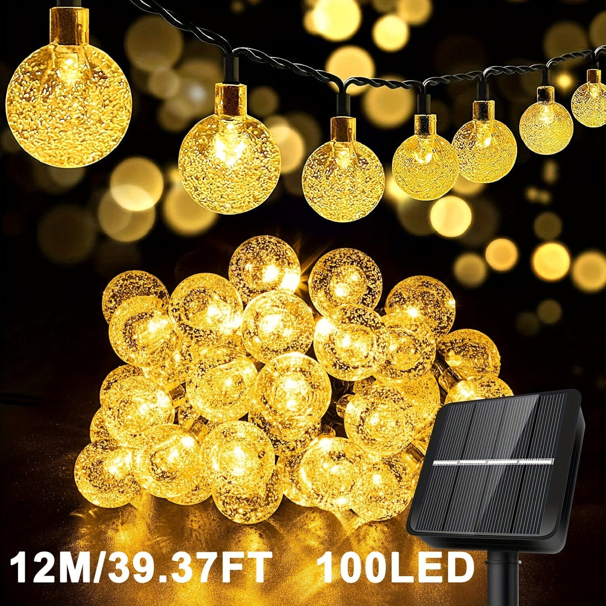 Solar String Lights Outdoor LED – 39/50/72/100/105FT Spherical Bulb & Warm/Cool White with Remote Control | IP65 Waterproof 12-Hour Solar Powered Fairy Lights for Patio, Garden & F - product image 22