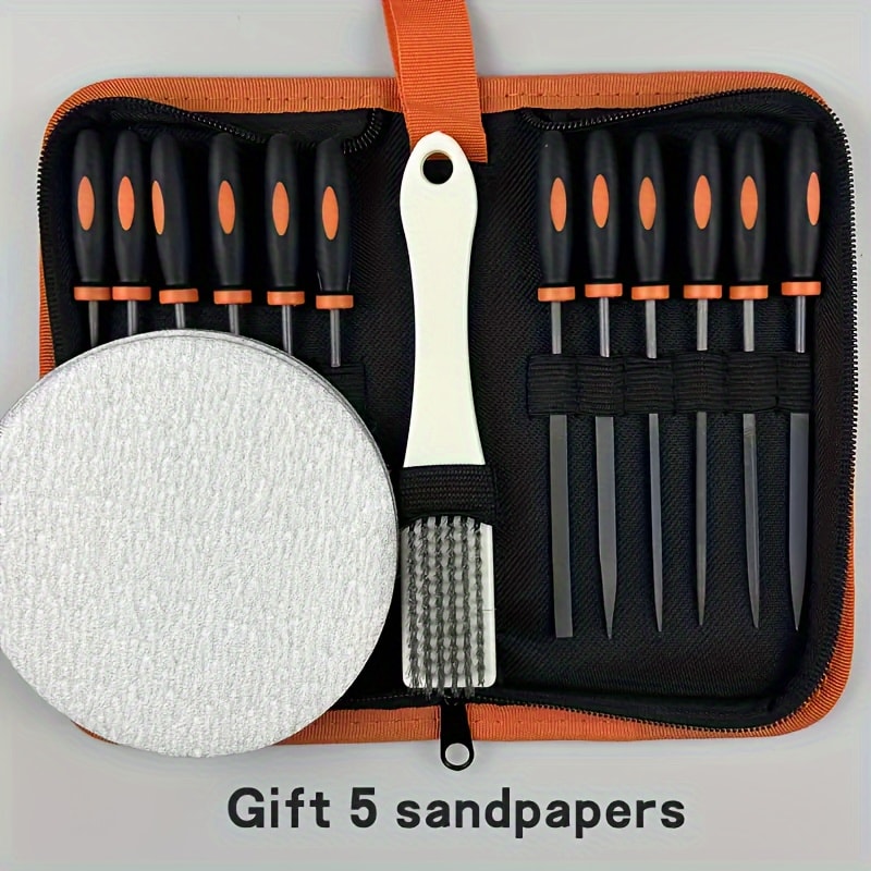 Rasp File Set Premium T12 Forged Alloy Steel - 14/16/17pcs Wood Rasp Set with Flat, Triangular, Semi-Circular & Round Rasps, for Woodworking, Metalworking & DIY, Includes Storage B - product image 17