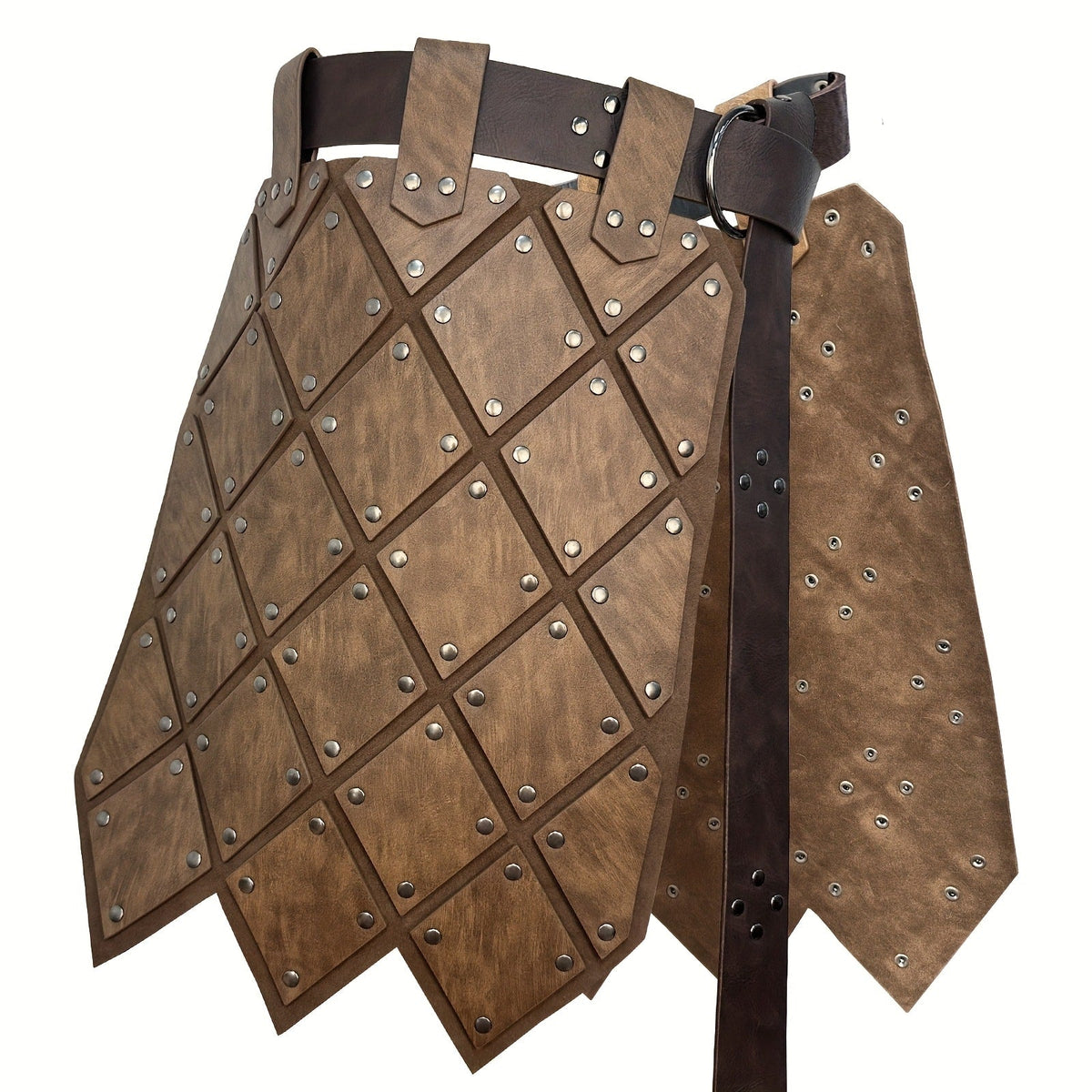 Viking BC Style Retro Cosplay Costume for Halloween, Renaissance Faire, LARP & Festivals, Khaki Dark Brown Black, Gift for Men Women – Medieval Armor Skirt - product image 10